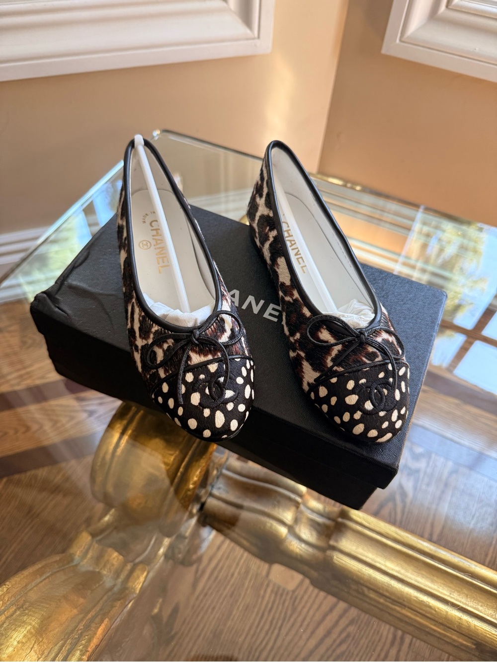 Pony Hair Animal Print Ballet Flats